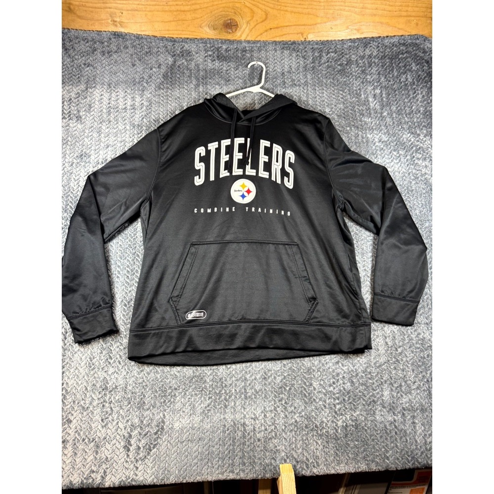 New Era Team Apparel Pittsburgh Steelers Hoodie Mens 2xl Black Combine Training